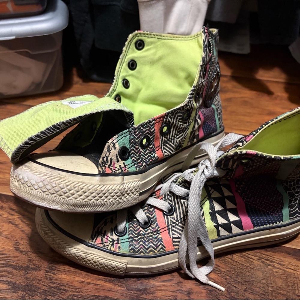 Converse Multicolor Patterned High-Top Sneakers